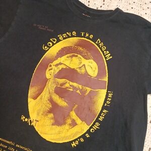 Rokit God Save The Dream Jesus T Shirt L‎ Black Sports Quote Christian Rare Y2K